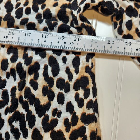 Chicos Xl Animal Print Brown 3/4  Sleeve Blouse - Picture 5 of 11